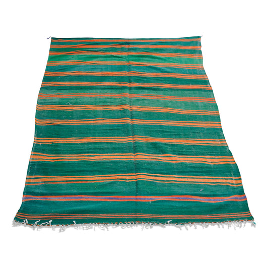 Green And Orange Stripe Kilim Rug