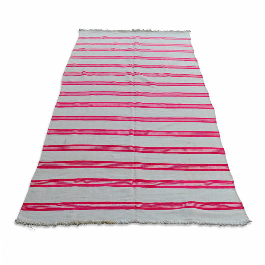 Pink And Cream Kilim Rug