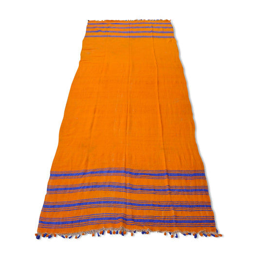 Orange And Blue Striped Kilim Rug