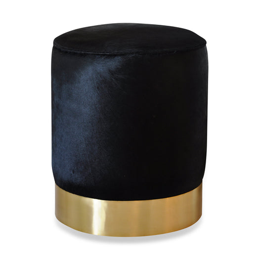 Black Hide Ottoman