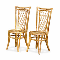 Pair of Vintage Rattan Dining Chairs