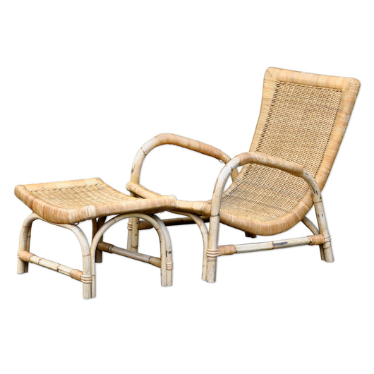 Rattan Armchair and Ottoman
