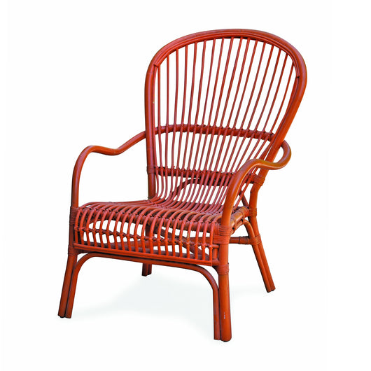 Pair of Orange Rattan Chairs