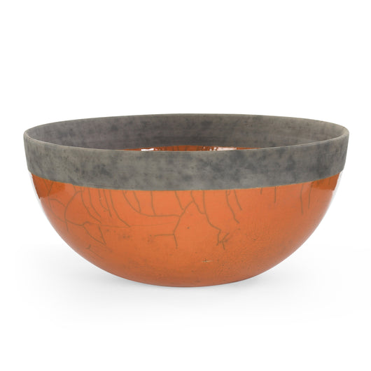 Large Orange Raku Bowl