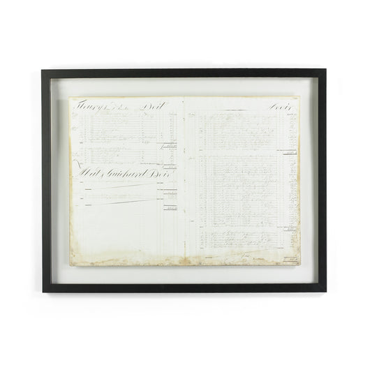 Framed 19th C. Hotel Log