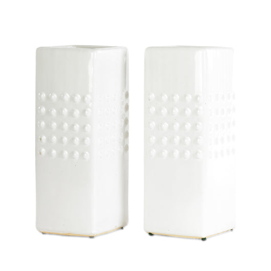 White Vase With Studs