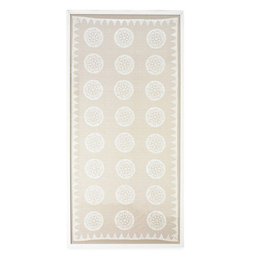 Framed Tan And White French Panel