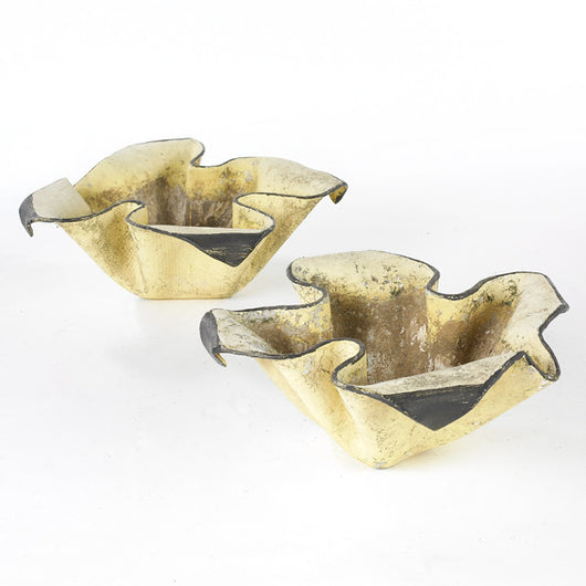 Pair Of Yellow Handkerchief Planters