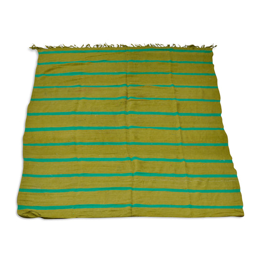 Olive And Green Striped Kilim Rug