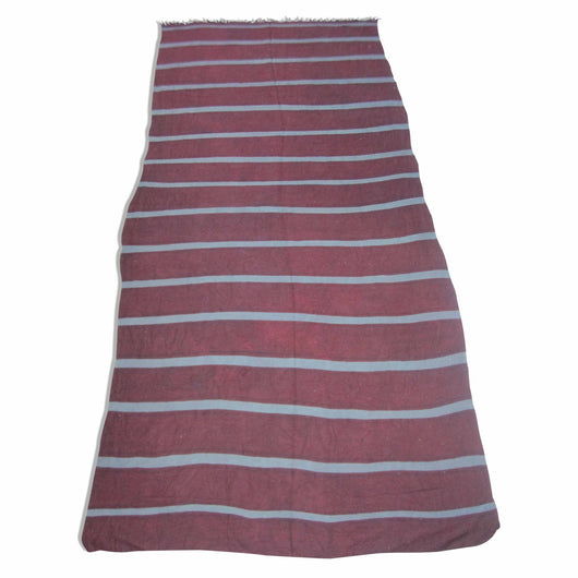 Chocolate And Grey Striped Kilim Rug