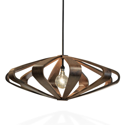 Ribbed Wood Pendant
