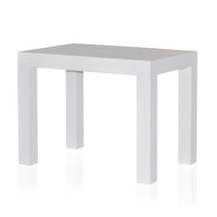 White Grasscloth Side Table