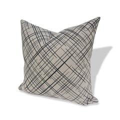 Navy Crosshatch Pillow