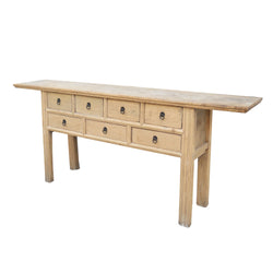 Wood Console With Seven Drawers