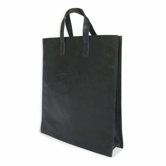 Classic Black Leather Tote