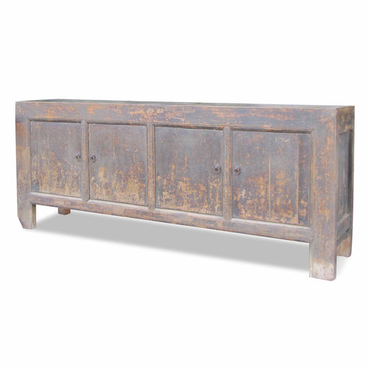 Long Black Four Door Cabinet
