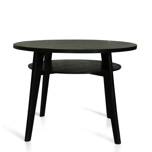 Round Wood Side Table With Shelf