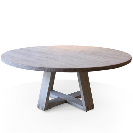 Round Light Elm Plank Table