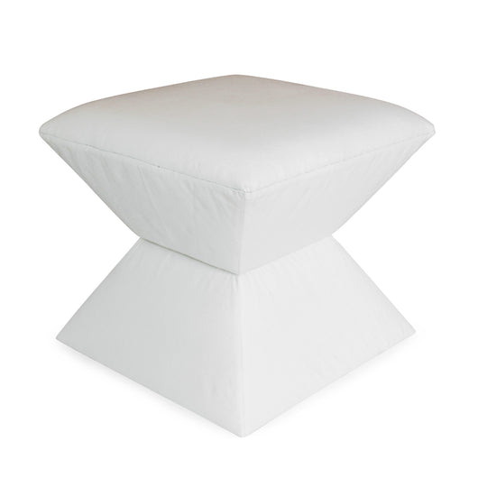 White Angled Stool