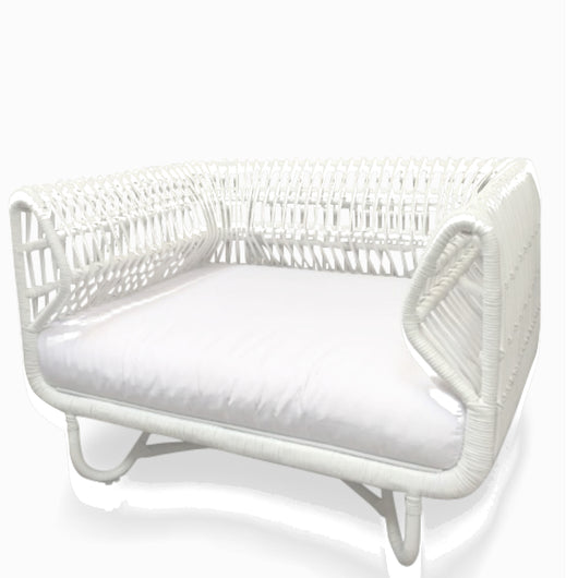 Pair of White Loop Lounge Chairs