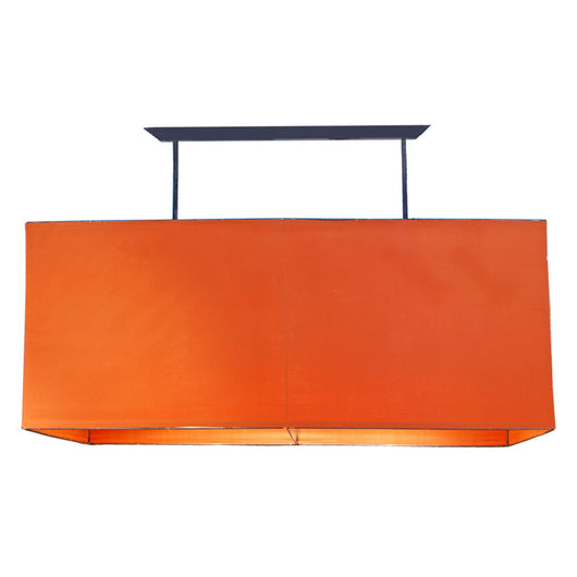 Orange Rectangle Iron And Linen Light