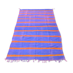 Purple And Red Striped Kilim Rug