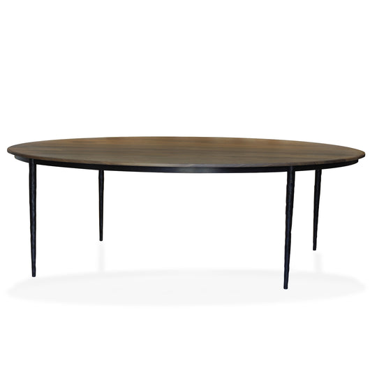 Wood and Iron Round Dining Table