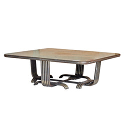 Square Metal Coffee Table with Riveted Top