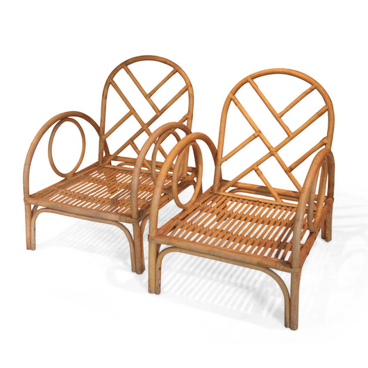 Pair of Vintage Bamboo Arm Chairs