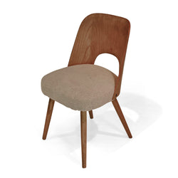 Upholstered Dining Chair with Wood Back