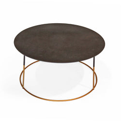 Black Top Coffee Table with Gold Legs