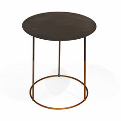 Black Top Side Table with Gold Legs