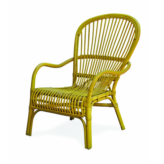 Pair of Yellow Rattan Chairs