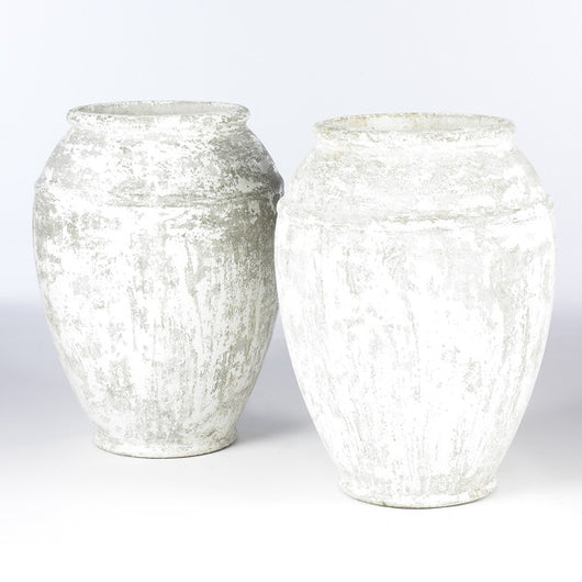 Pair Of White Urns