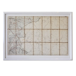 Coastal Map in White Frame