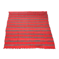 Red And Green Striped Kilim Rug