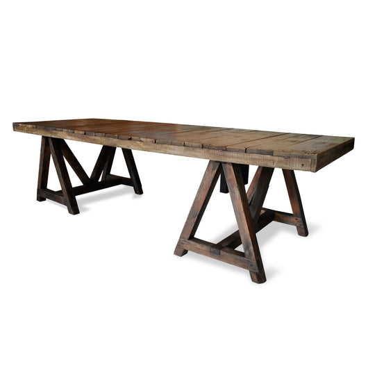 Wood Trestle Dining Table