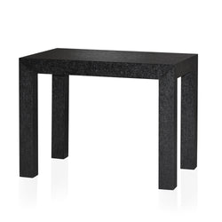 Black Grasscloth Side Table