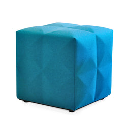 Aqua Blue Cube Ottoman