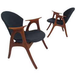 Sculptural Mid-Century Danish Lounge Chairs