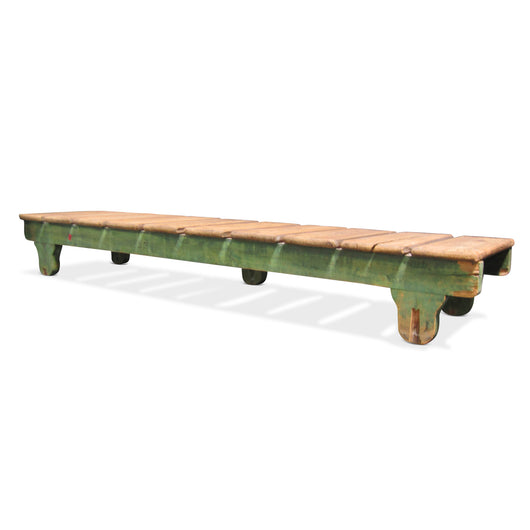 Low Coffee Table With Painted Green Legs