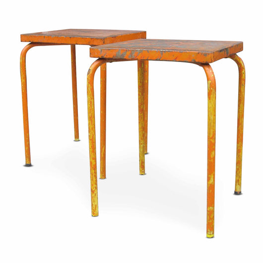 Orange Metal Bistro Table