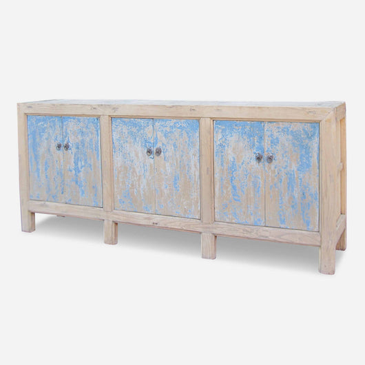 Six Door Painted Blue Cabinet