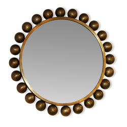 Round Antique Brass Mirror