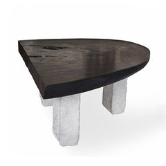 Black Suar Coffee Table With Stone Legs