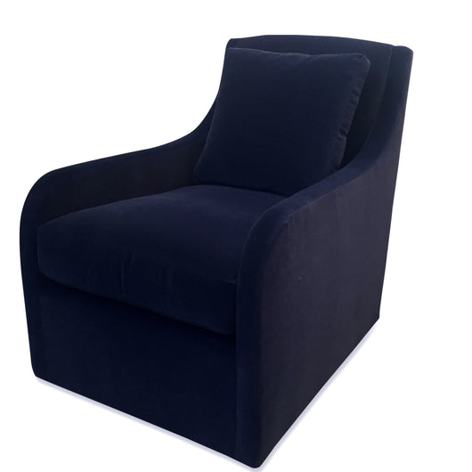 Pair of Sophie Navy Swivel Club Chairs