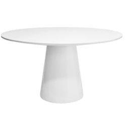 Round White Lacquer Table